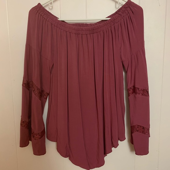 Mauve Off the Shoulder Top - Picture 2 of 2